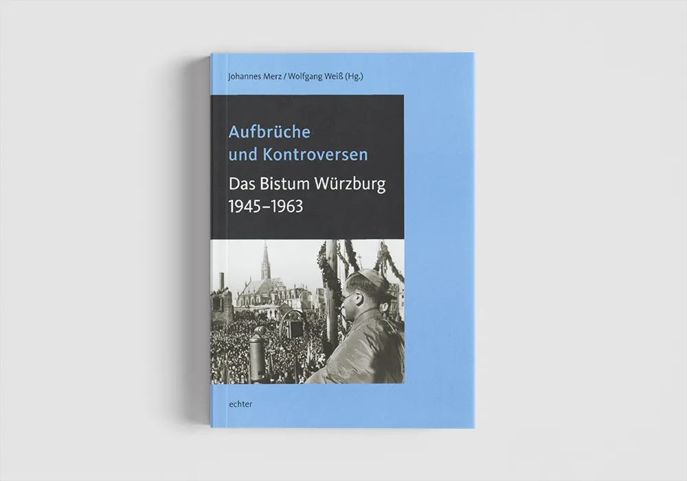 Hellblaue Titelseite des Buches "Aufbrüche und Kontroversen"