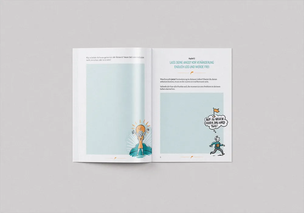 Aufgeschlagenes Workbook von Elisabeth Hintermayer aus Österreich